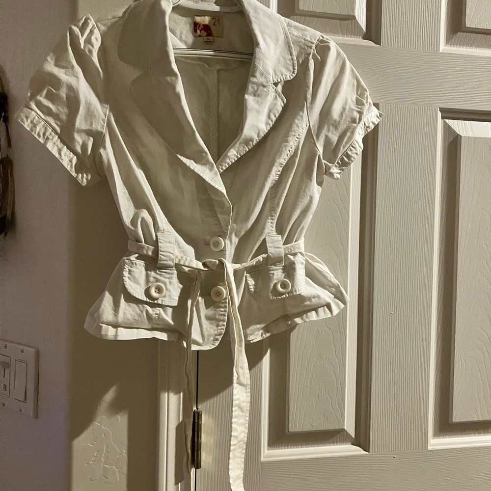 Forever 21 White Button Down Shirt
